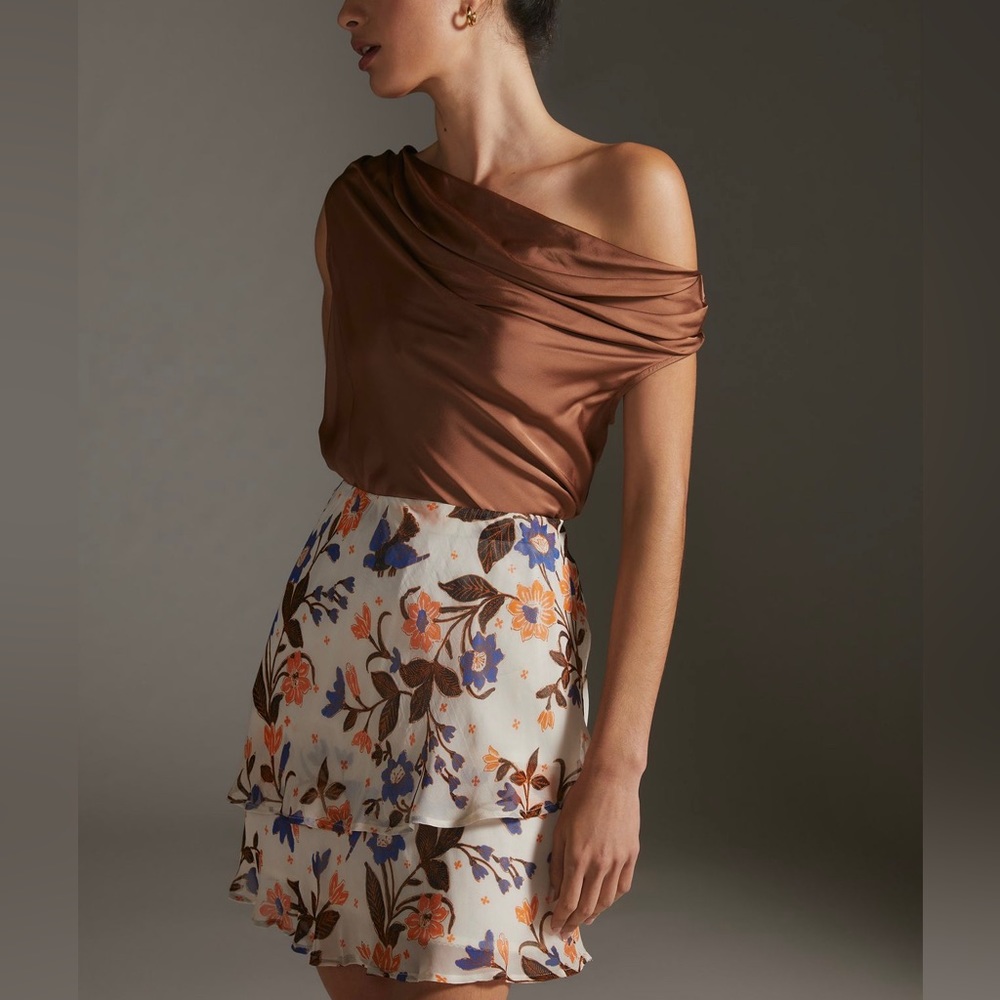 NWT Anthropologie tiered flounce mini skirt - Picture 1 of 3